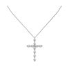 Image 2 : 2 ctw Oval Diamond Designer Cross Necklace 18K White Gold