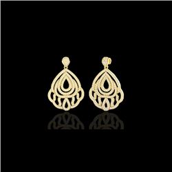 3 ctw Micro Pave VS/SI Diamond Earrings Designer 18K Yellow Gold