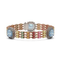 41.17 ctw Sapphire & Diamond Bracelet 14K Rose Gold