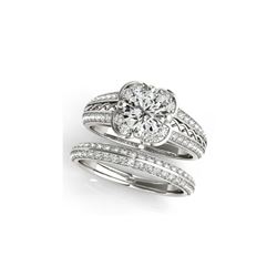 2.41 ctw Certified VS/SI Diamond 2pc Wedding Set Halo 14K White Gold