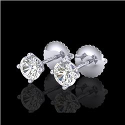 0.65 ctw VS/SI Diamond Solitaire Art Deco Stud Earrings 18K White Gold