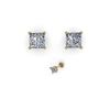 Image 1 : 1.00 ctw Princess Cut VS/SI Diamond Designer Earrings 14K Yellow Gold