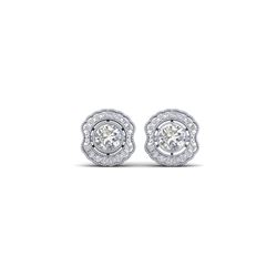 1.5 ctw Certified VS/SI Diamond Art Deco Stud Earrings 14K White Gold