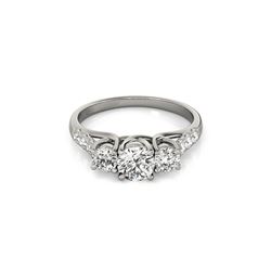 2 ctw Certified VS/SI Diamond 3 Stone Ring 18K White Gold