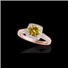 Image 1 : 1.7 ctw Certified SI/I Fancy Intense Yellow Diamond Ring 10K Rose Gold