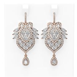 12 ctw Diamond Earrings 18K Rose Gold