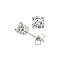 1.0 ctw Certified VS/SI Diamond Stud Earrings 18K White Gold