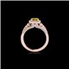 Image 2 : 2 ctw Certified SI/I Fancy Intense Yellow Diamond Halo Ring 10K Rose Gold