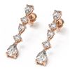 Image 1 : 4 ctw Pear Diamond Designer Earrings 18K Rose Gold