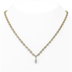 11.75 ctw Marquise Cut Diamond Designer Necklace 18K Yellow Gold