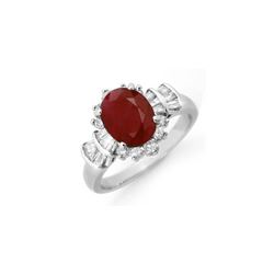 2.22 ctw Ruby & Diamond Ring 18K White Gold