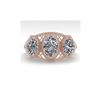Image 1 : 2 ctw Past Present Future Oval Cut Diamond Ring 18K Rose Gold