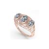 Image 2 : 2 ctw Past Present Future Oval Cut Diamond Ring 18K Rose Gold