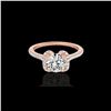 Image 1 : 1.33 ctw Certified Diamond Solitaire Halo Ring 10K Rose Gold