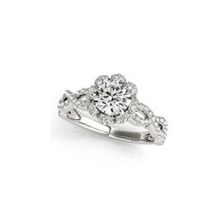 1.69 ctw Certified VS/SI Diamond Halo Ring 18K White Gold