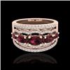 Image 1 : 2.25 ctw Garnet & Micro Pave VS/SI Diamond Designer Ring 10K Rose Gold