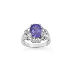 4.25 ctw Tanzanite & Diamond Ring 10K White Gold
