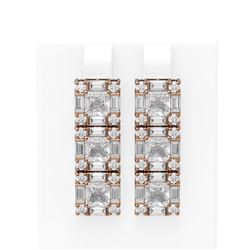 8.79 ctw Diamond Earrings 18K Rose Gold