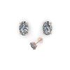 Image 2 : 1.02 ctw Oval Cut VS/SI Diamond Stud Designer Earrings 14K Rose Gold