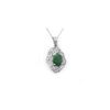 Image 1 : 3.17 ctw Emerald & Diamond Pendant 18K White Gold