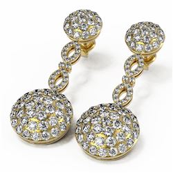 12.68 ctw Diamond Designer Earrings 18K Yellow Gold