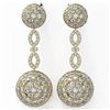 Image 2 : 12.68 ctw Diamond Designer Earrings 18K Yellow Gold