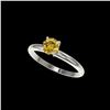 Image 1 : .75 ctw Certified Intense Yellow Diamond Engagement Ring 10K White Gold