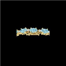 19.7 ctw Sky Blue Topaz & VS/SI Diamond Eternity Bracelet 10K Yellow Gold