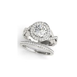 2.34 ctw Certified VS/SI Diamond 2pc Wedding Set Halo 14K White Gold