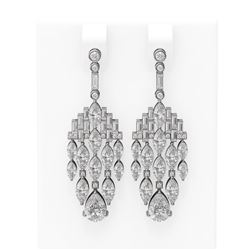 7.63 ctw Diamond Earrings 18K White Gold