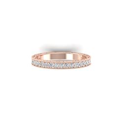 1 ctw Certified VS/SI Diamond Art Deco Eternity Ring 14K Rose Gold