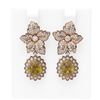 Image 1 : 7.49 ctw Canary Citrine & Diamond Earrings 18K Rose Gold