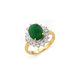 4.85 ctw Emerald & Diamond Ring 14K Yellow Gold