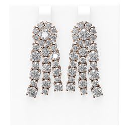 12.28 ctw Diamond Earrings 18K Rose Gold