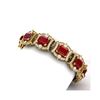 Image 2 : 43.87 ctw Ruby & VS Diamond Bracelet 18K Yellow Gold