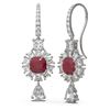 Image 2 : 9.31 ctw Ruby & Diamond Earrings 18K White Gold