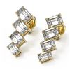 Image 1 : 3.2 ctw Emerald Cut Diamond Earrings 18K Yellow Gold