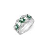 Image 1 : 0.85 ctw Emerald & Diamond Ring 14K White Gold