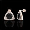 Image 2 : 3.50 ctw Micro Pave Black Diamond Stud Earrings 14K Rose Gold