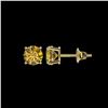 Image 2 : 1.04 ctw Certified Intense Yellow Diamond Stud Earrings 10K Yellow Gold