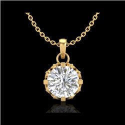 0.85 ctw VS/SI Diamond Art Deco Stud Necklace 18K Yellow Gold