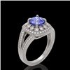 Image 2 : 2.74 ctw Certified Tanzanite & Diamond Victorian Ring 14K White Gold