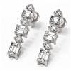 Image 1 : 3.22 ctw Emerald Cut Diamond Designer Earrings 18K White Gold