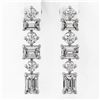 Image 2 : 3.22 ctw Emerald Cut Diamond Designer Earrings 18K White Gold