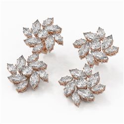 9 ctw Marquise Diamond Designer Earrings 18K Rose Gold