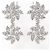 Image 2 : 9 ctw Marquise Diamond Designer Earrings 18K Rose Gold