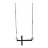 Image 1 : Sterling Silver Round Black Color Enhanced Diamond Horizontal Cross Necklace 1/10 Cttw