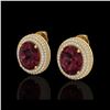 Image 1 : 9 ctw Garnet & Micro Pave VS/SI Diamond Earrings 18K Yellow Gold