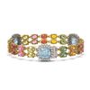 Image 2 : 41.17 ctw Sapphire & Diamond Bracelet 14K Yellow Gold