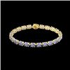 Image 2 : 24 ctw Tanzanite Eternity Designer Bracelet 14K Yellow Gold